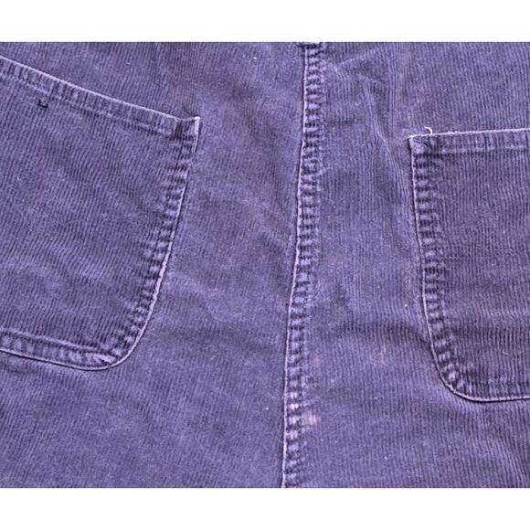 Vintage No Excuses Mens XL Blue Denim Curduroy Overalls Carpenter Pockets Chore - Picture 7 of 8